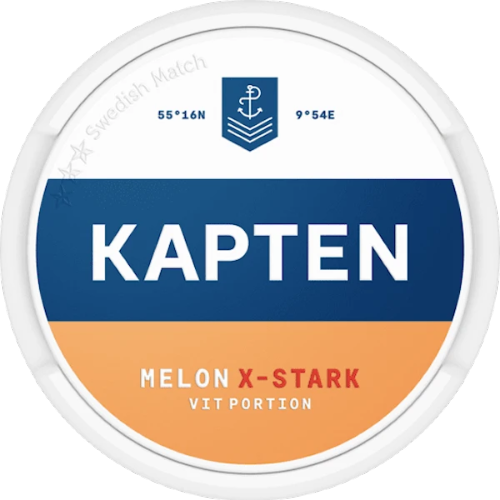 Kapten Melon Extra Strong Portion – sweet melon flavor with bold tobacco taste and extra strong nicotine kick.
