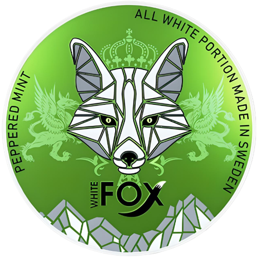 White Fox Peppered Mint – slim nicotine pouches with cool mint, spicy black pepper and essential oils.
