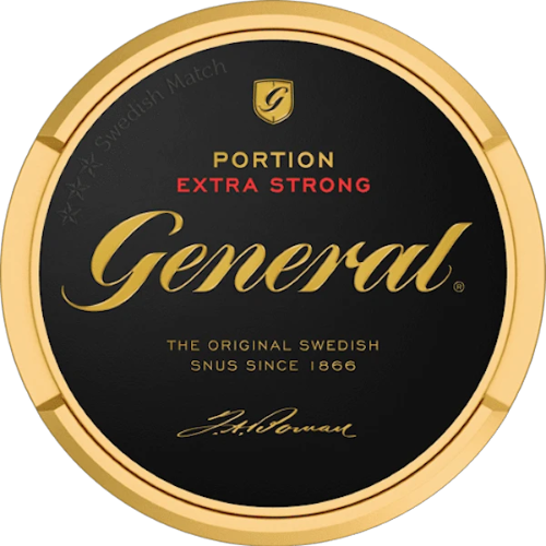 General Original Portion Extra Strong – classic Swedish snus with rich tobacco flavor and extra strong nicotine kick.
