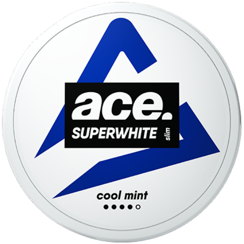 Ace Cool Mint All White Snus – tobacco-free nicotine pouches with icy mint flavor for a fresh, clean experience.
