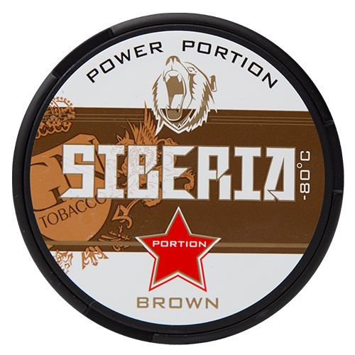 Siberia Brown Portion – extra strong snus with bold tobacco flavor and a touch of refreshing mint.

