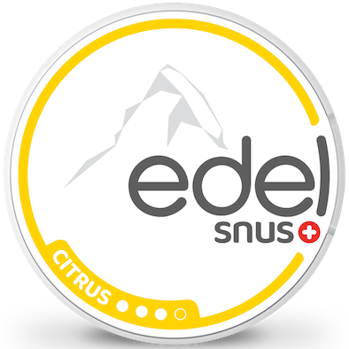 Edel Citrus – slim white nicotine pouches with sour citrus flavor and medium nicotine content, round box.
Edel Citrus – slim white nicotine pouches with sour citrus flavor and medium nicotine content, round box.