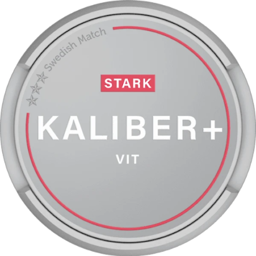 Kaliber Plus White Strong Snus – clean white pouches, minimal drip, strong 13 mg/g nicotine for lasting flavor.
