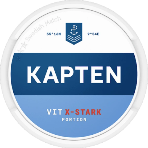 Kapten White Extra Strong Portion – classic tobacco taste with citrus notes and extra strong nicotine kick.
