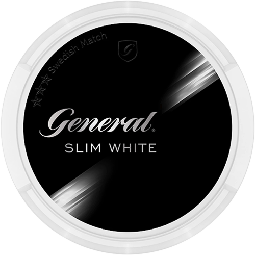 General XR Slim White snus with spicy tobacco taste and citrus bergamot notes in discreet slim format

