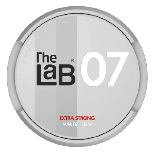 The Lab 07 Slim White Extra Strong – slim snus with 18 mg/g nicotine, minimal drip and smooth tobacco flavor.
