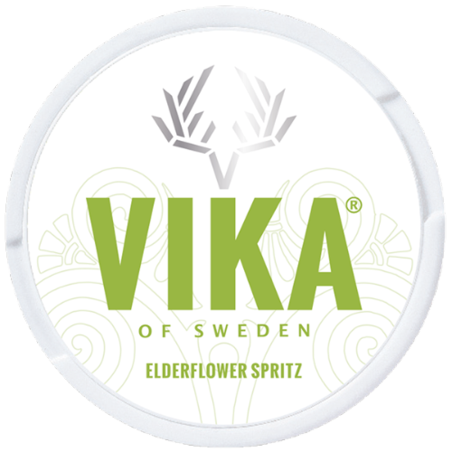 Vika Elderflower Spritz slim all-white nicotine pouches with floral elderflower, honey and fruity notes.
