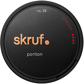 Skruf Stark Portion #3 – strong Swedish snus with rich tobacco flavor and powerful nicotine kick.
