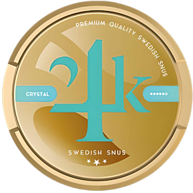 24K Crystal Snus chewing tobacco with 45mg/g nicotine, mint aroma, white dry art and normal format
