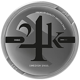 24K Diabas premium dry snus with strong nicotine content and discreet slim format for experienced users
