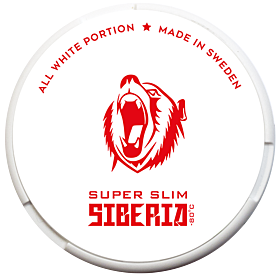 Siberia All White Super Slim snus with high nicotine and strong menthol flavor in discreet slim pouches.
