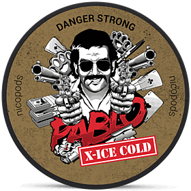 Pablo X-ICE Cold nicotine pouches with icy menthol and ginger flavor in slim format for strong experience
