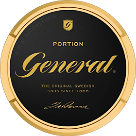 General Original Portion – classic Swedish snus with rich tobacco flavor and moist portions for authentic taste.
