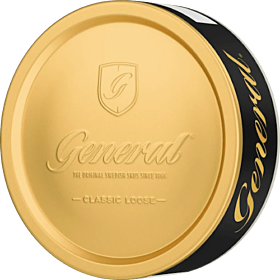 General Classic Loose – traditional Swedish loose snus with rich tobacco flavor and authentic moist texture.
