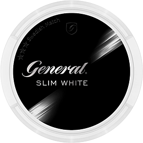 General XR Slim White snus with spicy tobacco taste and citrus bergamot notes in discreet slim format
