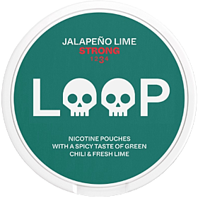 LOOP Jalapeño Lime Slim Strong nicotine pouches with hot jalapeño and fresh lime flavor, strong strength
