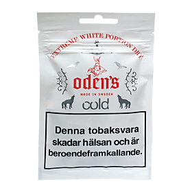 Oden's Cold Extreme White Dry SOFT PACK – 16g strong snus with mint oils, dry portions, long-lasting effect.

