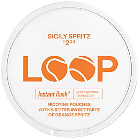 LOOP Sicily Spritz Slim Normal nicotine pouches with fresh orange and lime flavor, moderate strength
LOOP Sicily Spritz Slim Normal nicotine pouches with fresh orange and lime flavor, moderate strength