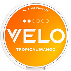 Velo Tropical Mango 2 – nicotine pouches with mango, passion fruit and tangerine flavor, 20 sachets pack.
