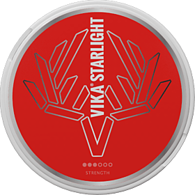 Vika Starlight – slim nicotine pouches with icy mint and mango flavor, extra strong nicotine content.
