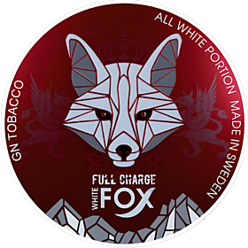 White Fox Full Charge – tobacco-free snus with strong mint flavor and high nicotine in all white slim pouches.
