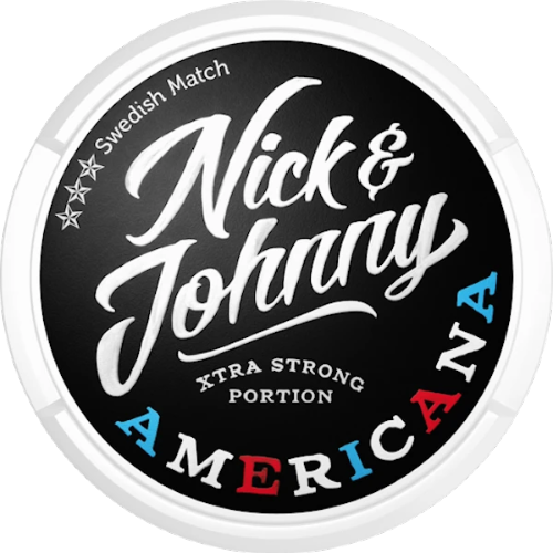Nick & Johnny Americana extra starker Snus mit würzigem Tabak, Kirsche, Mandel, Veilchen und Himbeere