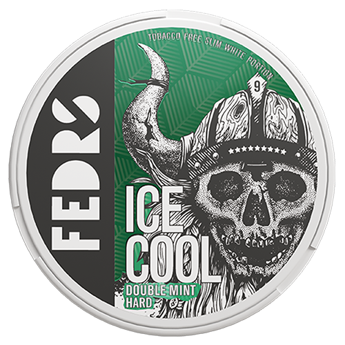 FEDRS ICE COOL DOUBLE MINT HARD slim nicotine pouches with frosty double menthol flavor and high nicotine content
