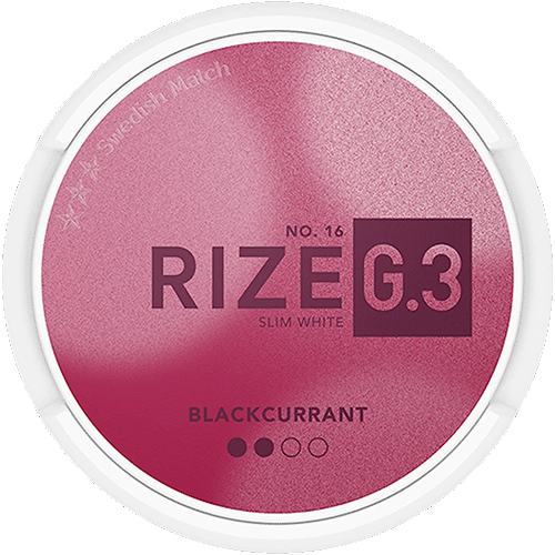 G.3 Rize Slim White Normal Swedish snus – slim white portion snus with smooth, balanced flavor
