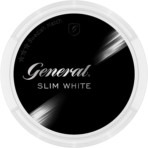 General XR Slim White snus with spicy tobacco taste and citrus bergamot notes in discreet slim format
