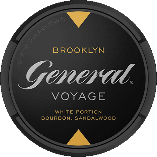 General Voyage Brooklyn White Portion Swedish snus – white portion snus with roasted tobacco, bourbon and sandalwood flavor notes