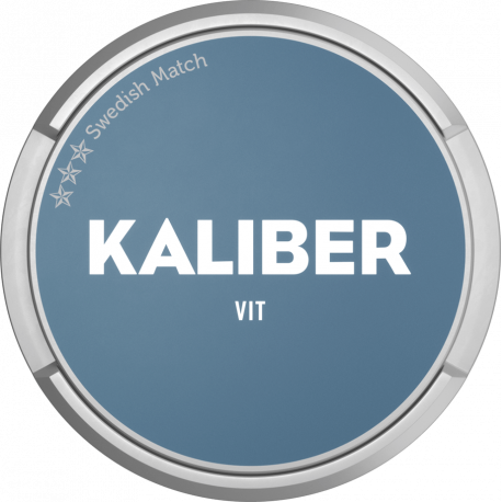 Kaliber White snus with rich tobacco aroma, citrus notes, and dry surface for lasting flavor.
