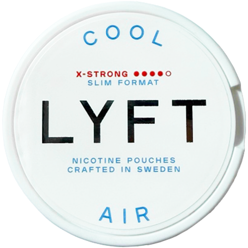 LYFT Cool Air X-Strong slim nicotine pouches – extra strong mint flavor, 15.6 mg/g, tobacco-free
