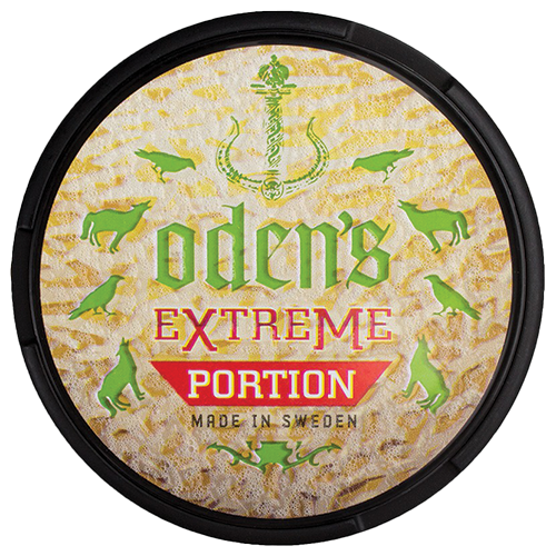 Odens Extreme Melon Portion snus with sweet melon, fresh bergamot and spicy tobacco, high nicotine.
