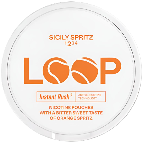 LOOP Sicily Spritz Slim Normal nicotine pouches with fresh orange and lime flavor, moderate strength
LOOP Sicily Spritz Slim Normal nicotine pouches with fresh orange and lime flavor, moderate strength