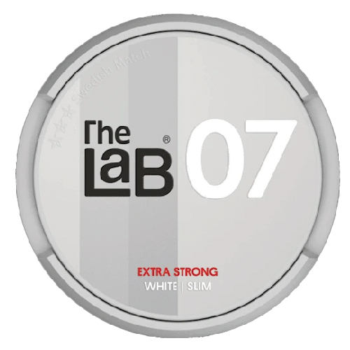 The Lab 07 Slim White Extra Strong – slim snus with 18 mg/g nicotine, minimal drip and smooth tobacco flavor.
