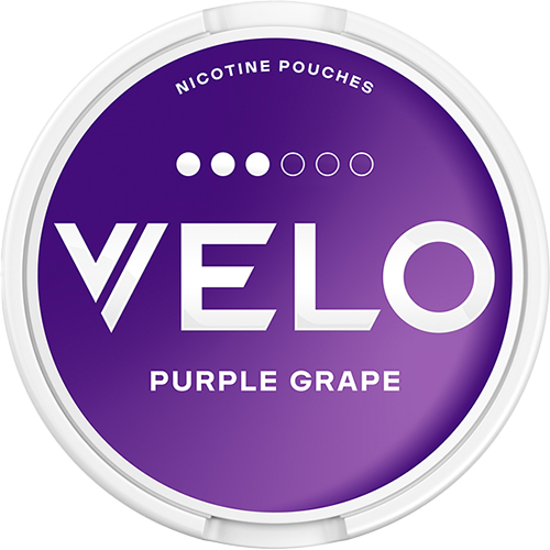 VELO Purple Grape – nicotine pouches with refreshing red grape flavor and a sour note for a unique taste.
