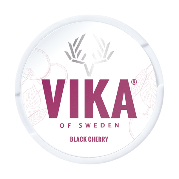 Vika Black Cherry slim nicotine pouches – premium Swedish quality with rich black cherry flavor
