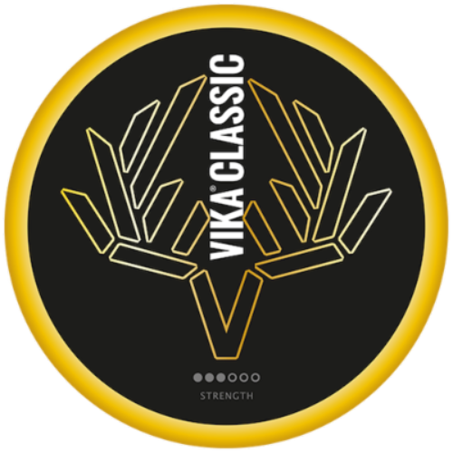 Vika Classic White Portion Snus, smoky tobacco taste with bergamot, low nicotine
