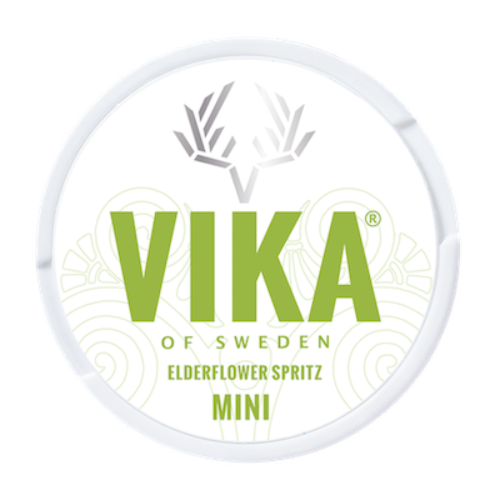 Vika Elderflower Spritz Mini all-white nicotine pouches, floral elderflower with honey and fruity notes.
