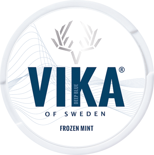 Vika Frozen Mint nicotine pouches with icy menthol flavor and high nicotine content 25 mg/g