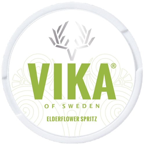 Vika Elderflower Spritz slim all-white nicotine pouches with floral elderflower, honey and fruity notes.
