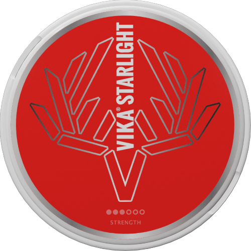 Vika Starlight – slim nicotine pouches with icy mint and mango flavor, extra strong nicotine content.
