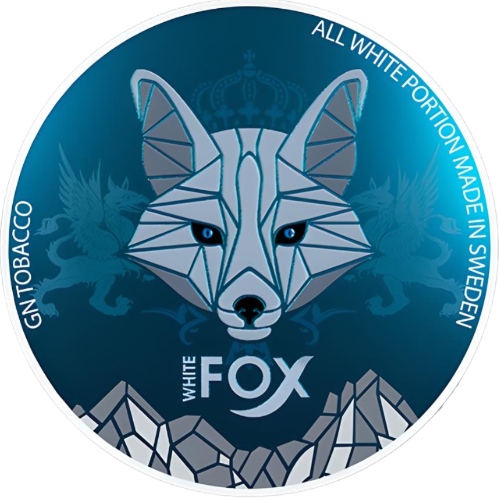 White Fox Blue Slim – strong nicotine pouches with fresh mint flavor and essential oils in slim format.
