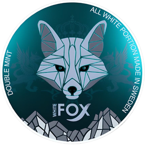 White Fox Double Mint Slim All White – tobacco-free snus with strong double mint flavor and slim pouches.
