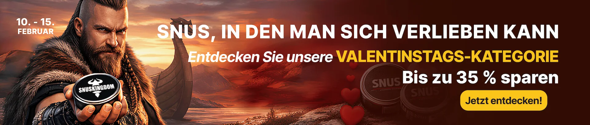 Valentinstag Special – Schwedischer Snus mit bis zu 35% Rabatt