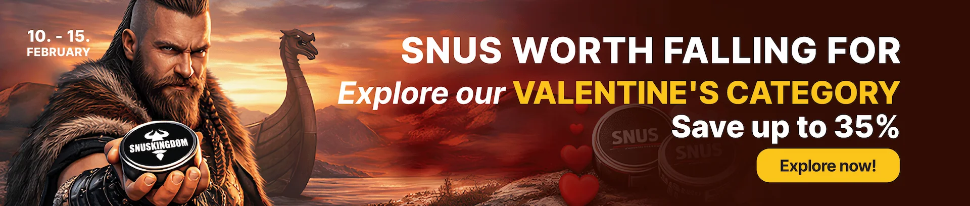 Valentine’s Day offer – Save up to 35% on traditional Swedish snus