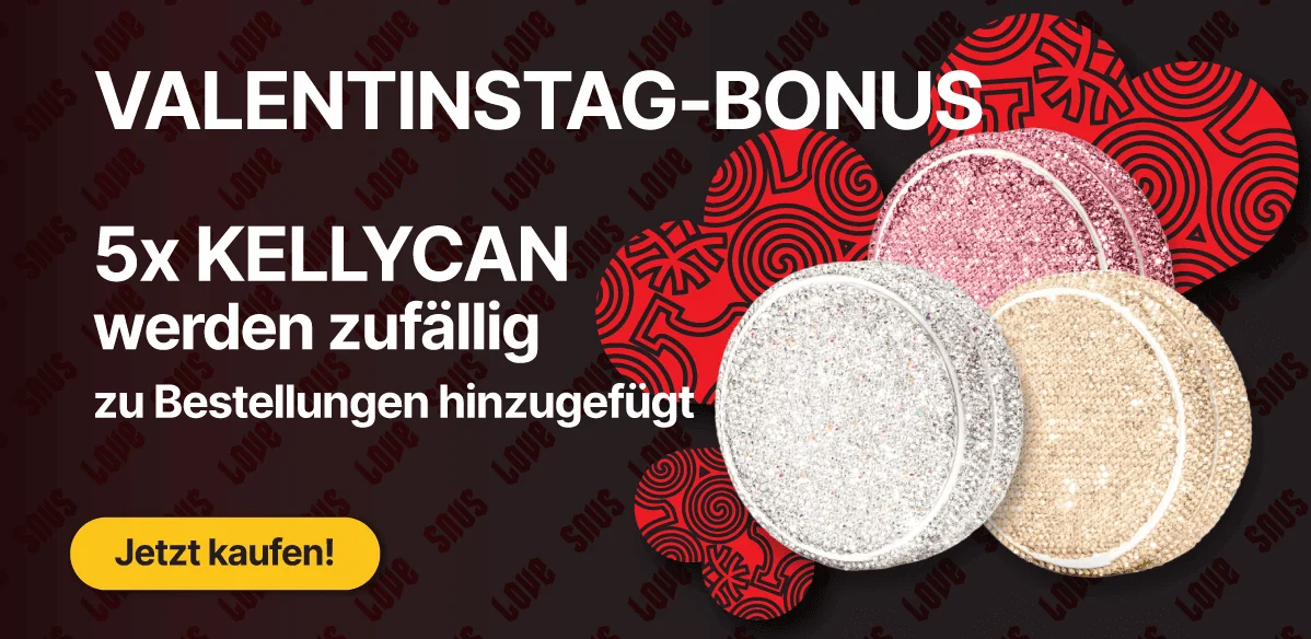 Valentinstag Bonus – 5 KellyCan Snus Dosen werden zufällig zur Bestellung hinzugefügt